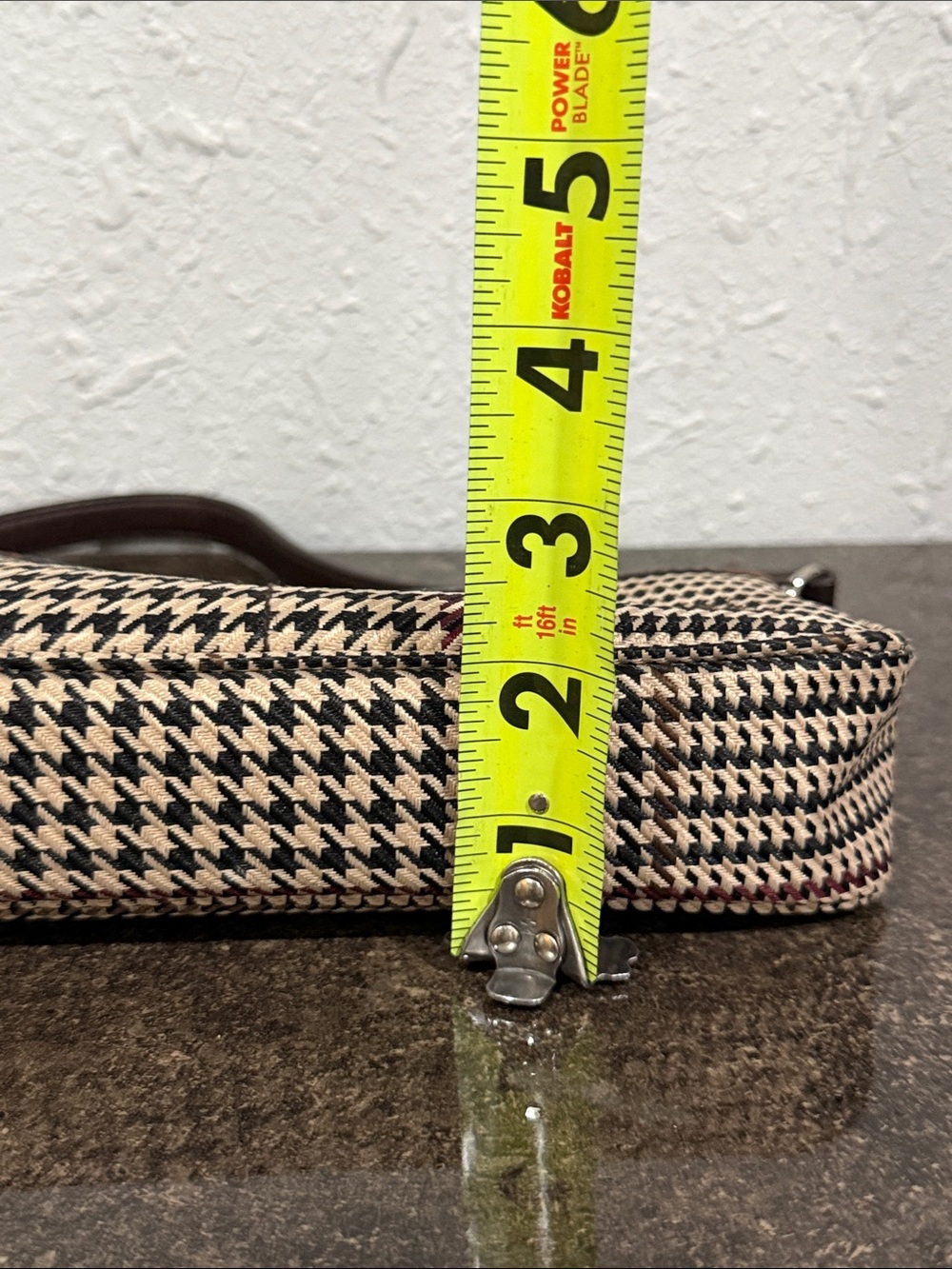 Vintage Y2K Ralph Lauren Brown Plaid Houndstooth Small Shoulder Bag Baguette - Picture 13 of 16